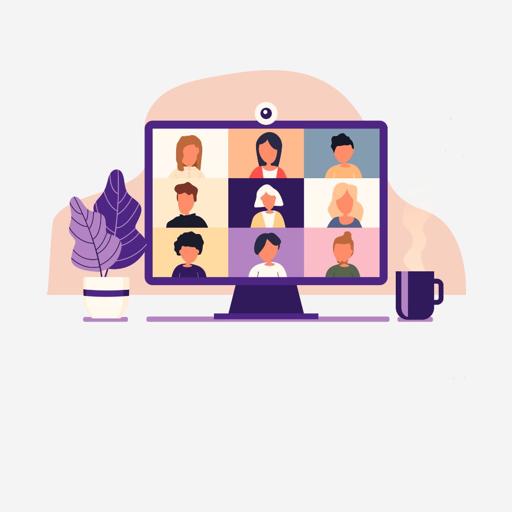 Un écran d'ordinateur représentant une vidéoconférence